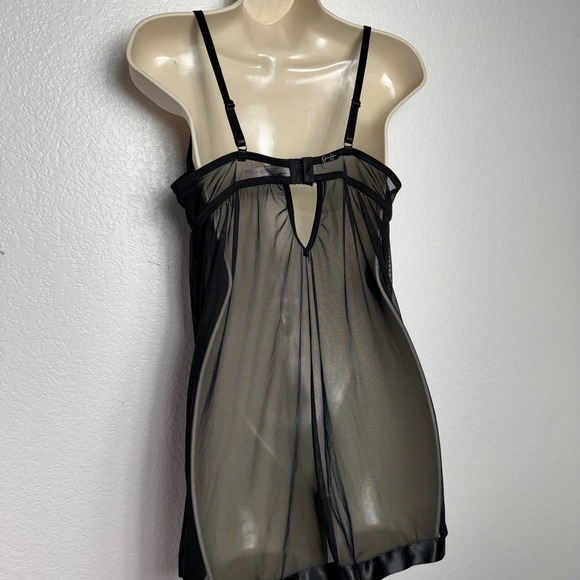 Jessica Simpson Sexy Black Lace Babydoll Lingerie Sheer Chemise Nightie Medium - Picture 6 of 9